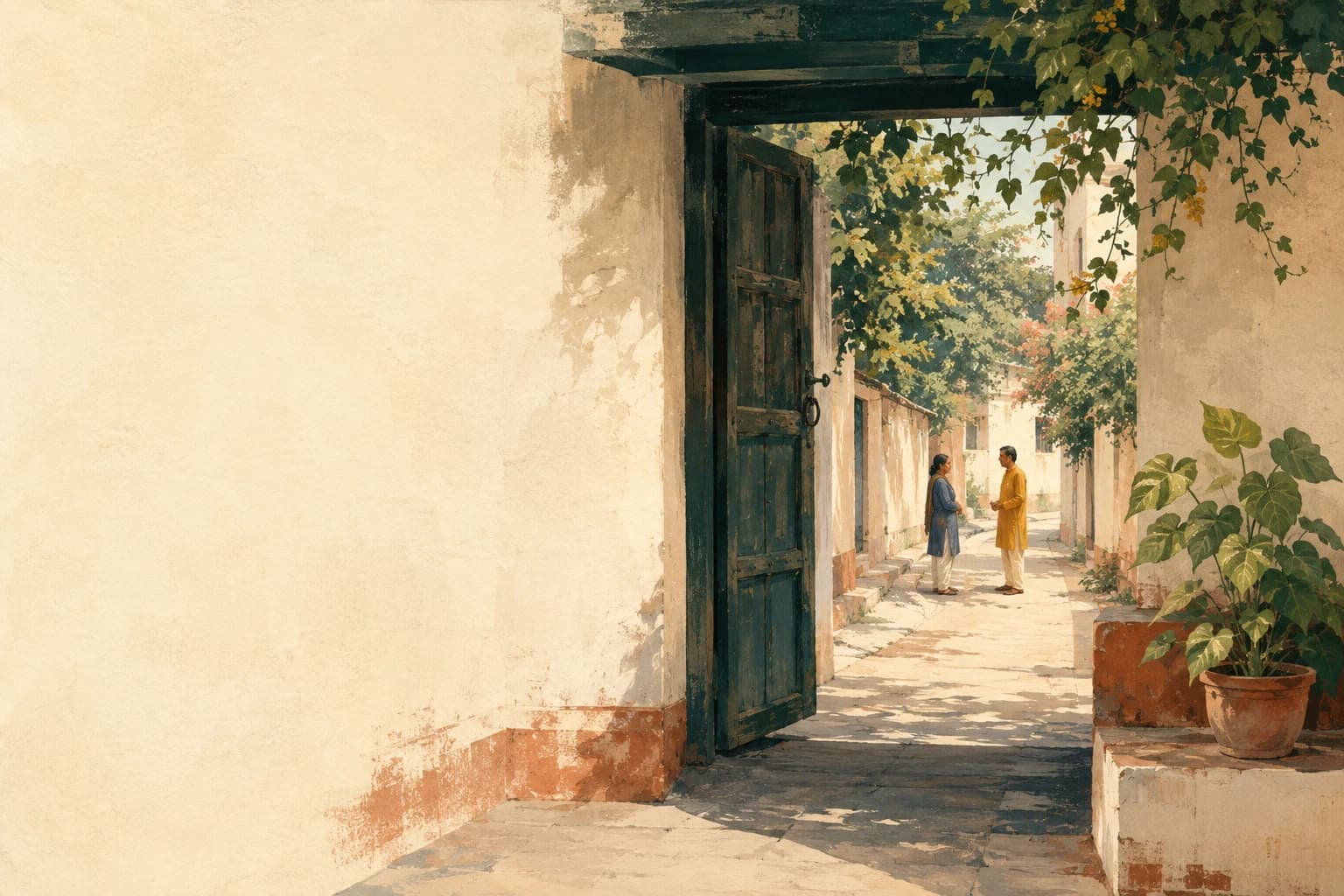 A quiet Vrindavan setting