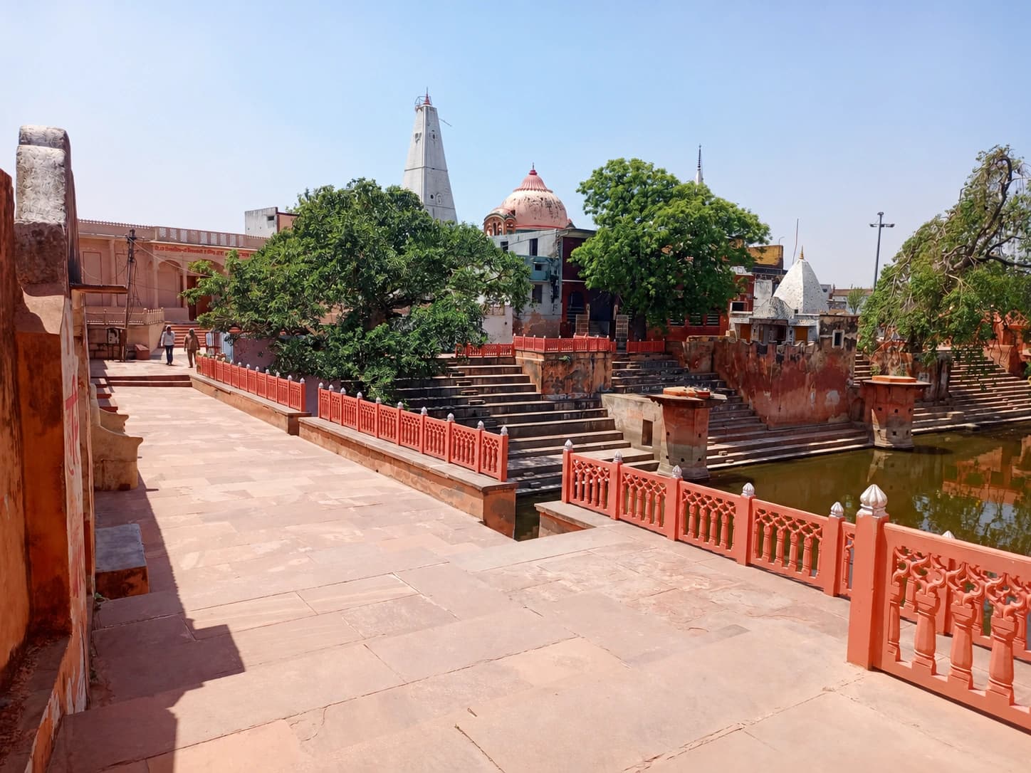 A kund and temples in Vrindavan